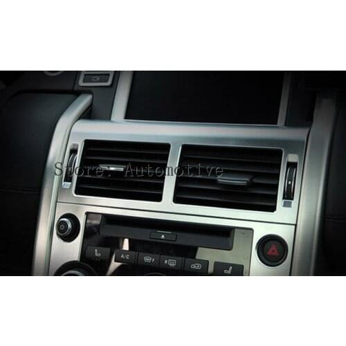 For Land Rover Discovery Sport Car Accessories ABS Chrome Center Control AC Outlet Vent Frame Cover Trim Sticker 2015