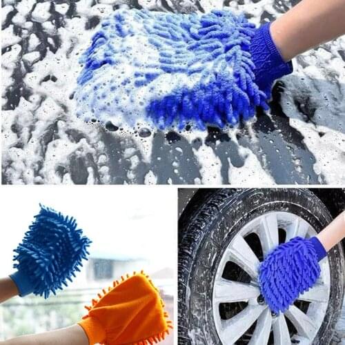 Coral velvet cleaning gloves Superfine fiber single side thickened chenille cleaning gloves household car washing cleaning glove