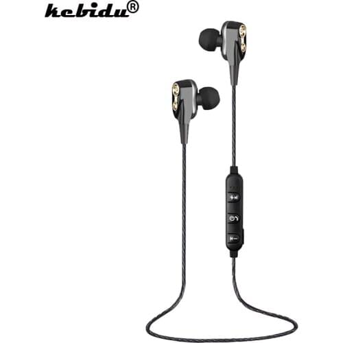 Kebidu S10 Double Dynamic Hybrid Bluetooth 5.0 Earphone Wireless Headphones Deep Bass Earphone for All Smart Phones with mic