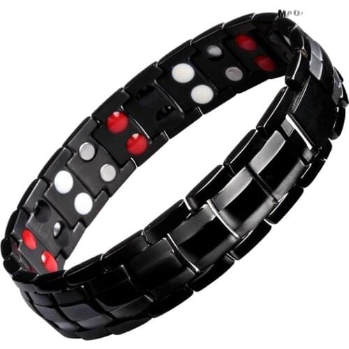 MADALENA SARARA Premium Titanium Steel Energy Bracelet Energy Germanium Magnetic Heathy Care MD-H00227 100% GUARANTEE