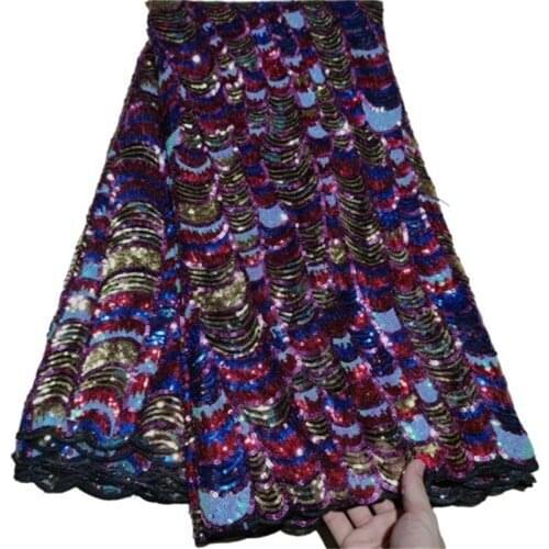 French velvet lace fabric 2021 black high quality embroidery african net laces nigerian tulle fabrics 5 yards/pcs for dress