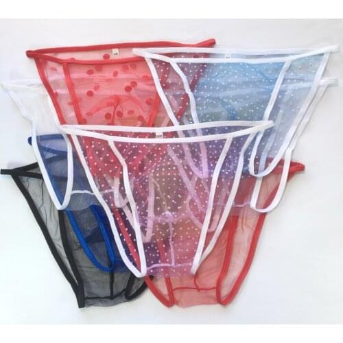 G3429 Mens Sexy String Pouch Bikini back C-thru Mesh Tulle