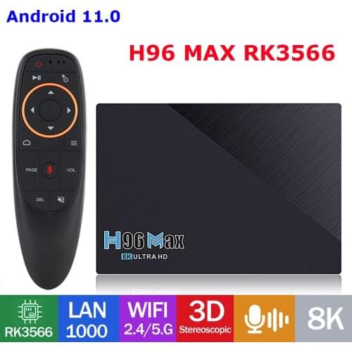 H96 Max 3566 Android 11.0 TV Box RockChip RK3566 2.4G 5G Wifi 8K TVbox 8G 128G/8G 64G 1000M h96max BT 4.0 Set Top Box 4G 32G