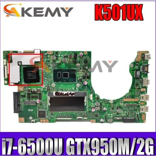 K501UX 4GB RAM i7-6500U CPU GTX950M/2G VRAM Mainboard REV 2.0 For ASUS K501UX K501UW K501U K501UB laptop motherboard 100%Tested