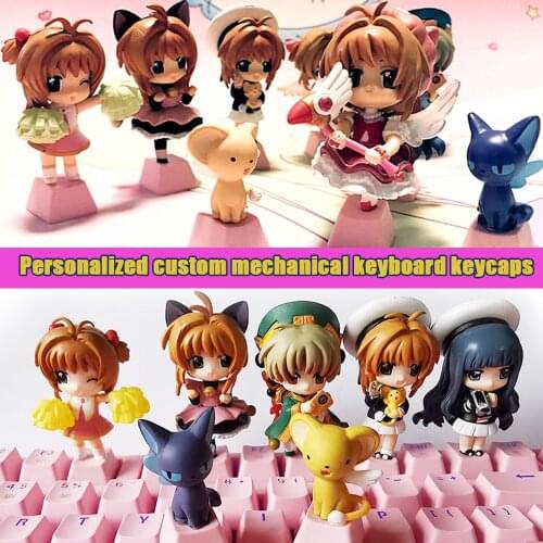 DIY Key cap For Cherry MX axis mechanical keyboards keycap personality Cartoon modeling keycaps Anime Magic girl keycap