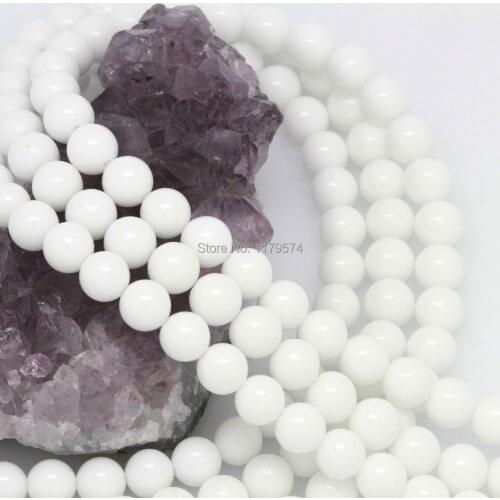 All-match jewelry Free hot new beautiful Fashion jewelry 8mm White Onyx stone Loose Beads Round 15.5" inch AAA sp0276