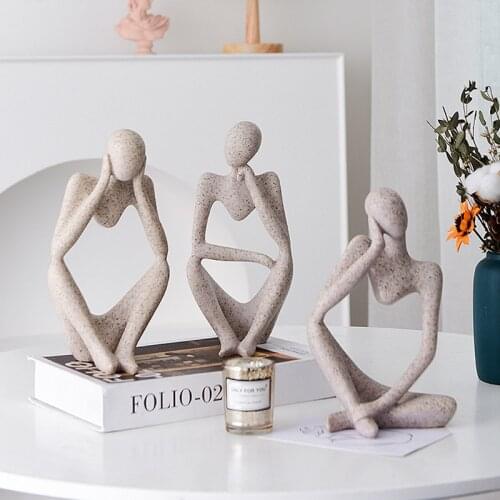 Creative Home Deco Crafts Living Room Decorations thinkers abstract figures sandstone decoration porch Figurines & Miniatures