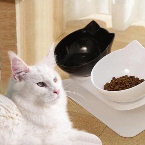 Non-Slip Double Cat Bowl With Stand Pet Feeding Bowl Water Bowl For Kitten Pet Food Bowls For Dogs Feeder Puppy Accessories