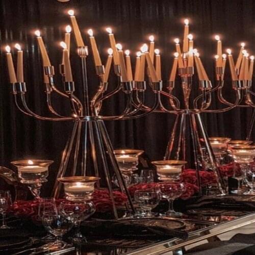 New 13 arms large tall gold candelabra for wedding centerpiece senyu2047