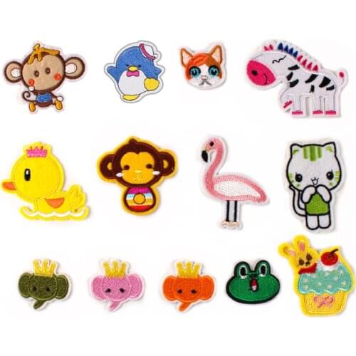 Monkey Chicken Horse Cat Elephant Frog Penguin Embroidery Cloth Clothing Accessories Badge Patch