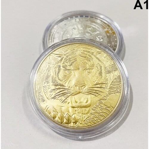 2022 Chinese New Year Tiger Year Original Commemorative Coin Bimetal Collection China Zodiac Tiger Year Coins Decoration Crafts