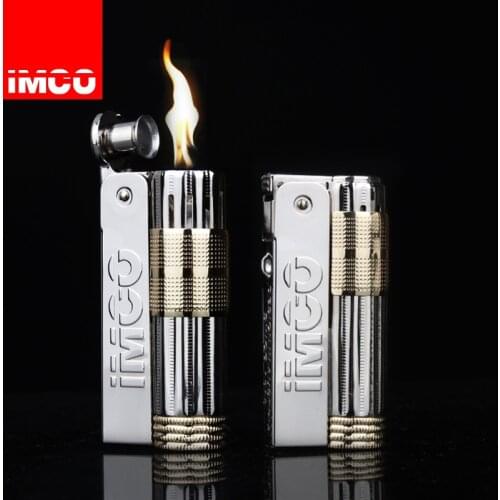 Genuine IMCO Lighter Stainless Steel Lighter Original Oil Gasoline Cigarette Lighter Cigar Fire Creative Gift Petrol Lighters
