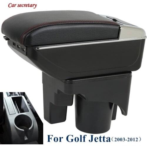 For Golf Jetta Armrest 2003-2012 Golf Jetta Universal Car Central Armrest Storage Box cup holder ashtray accessories