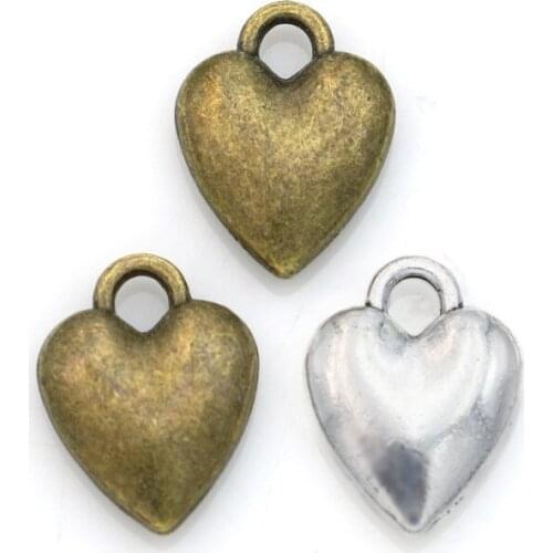 20pcs Antique Bronze Plated Vintage Hearts Charms Pendants for Jewelry Making DIY Handmade Craft 14x10mm