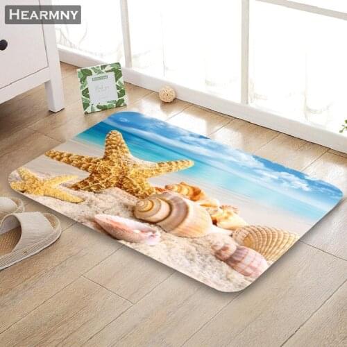 Nice Beach Shells Doormat Outdoor Floor Mat Home Creative Mat Super Soft Absorbent Bathroom Door Entrance Mat 40X60cm,50x80cm
