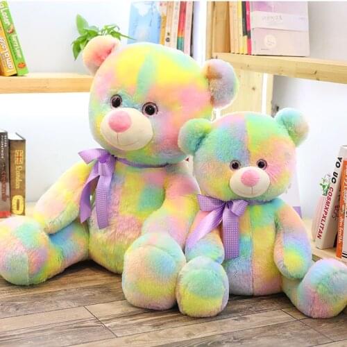 Rainbow Bear Plush Toys For Girls Soft Cute Gaint Stuffed Animals Plushie Colourful Teddy Bear Doll Birthday Gifts For Children