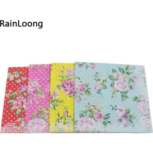 [RainLoong] hOT Selling Beverage Paper Napkins Rose Event & Party Tissue Napkins Decoration Serviettes 33*33cm 1 pack