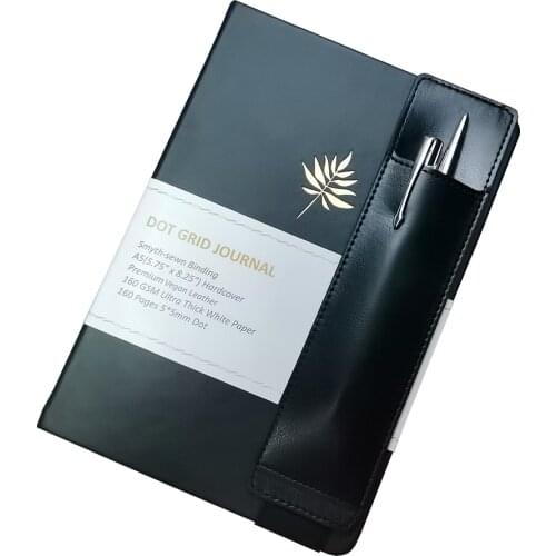 Adjustable Elastic Band PU Leather Pouch Pen Pencil Holder For A5 Journal Notebook And Hard Book