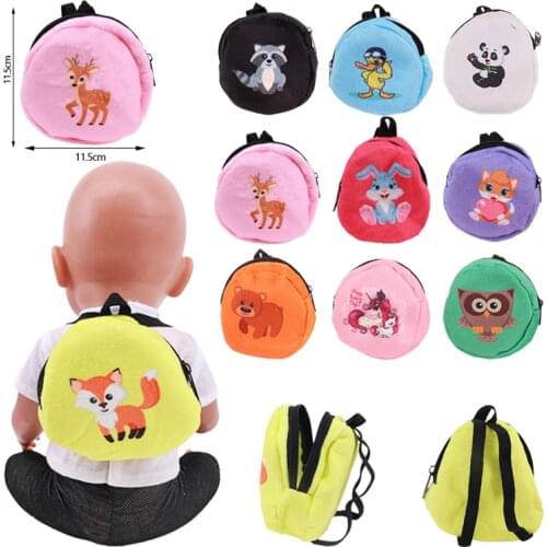 Doll Backpack Cute Panda Fox for 18 Inch Girl Doll and 43 cm New Born Baby Items and Our Generation