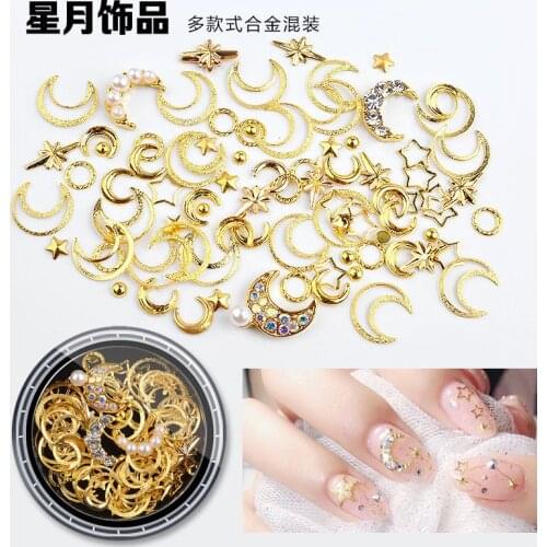 Mixed leaves the new nail art act the role ofing is tasted suit metal sequins round copper rivet nail drill accessories