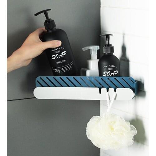 Thicken Plastic Storage Racks Wall Hanging Shelf Punch-Free Bathroom Toilet Home Accessories Cosmetics Organizer Towel Hooks