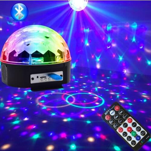 9 Color LED Bluetooth Music Light Rotary Magic Ball LED Stage Lighting Voice Control Bar Stage Bedroom KTV Disco Party Lights