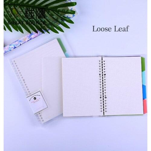 Binder Journal Loose Leaf 20/26 Rings Transparent Binder Notebook B5/A5 Loose Leaf Notebook Journal Cute Girl Diary Memo Pad