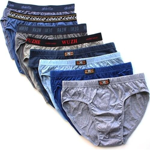6pcs/Lot Letter waist 100%Cotton Men Birefs Mid Waist Triangle Comfortable Underwear Men Breathable Shorts Men Briefs