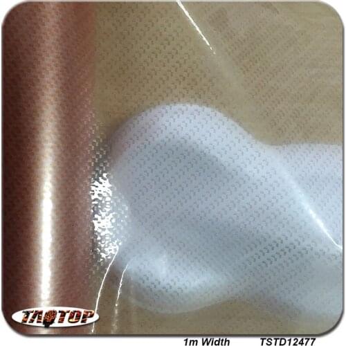 TSTD12477 1M * 10M Rose red transparent carbon fiber car decoration Hydrographics Film Water Transfer Printing Films