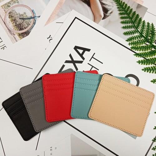 Ultra-thin PU No Zipper Card Holder Mini Simple Credit Card ID Card Holder Holiday Gift Men and Women New Fashion Card Holder