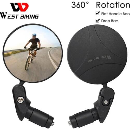 WEST BIKING 360 Rotate Bicycle Rearview Mirror Safety Cycing Rear View Mirror Road MTB Bike Handlebar Convex Mirrors Accessories