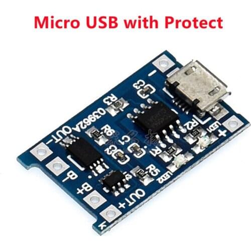 5PCS Great IT 5V 1A Micro USB 18650 Type-c Lithium Battery Charging Board Charger Module+Protection Dual Functions TP4056 18650