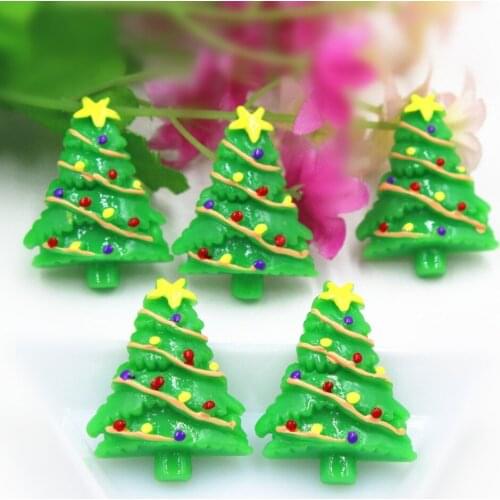 10pcs/lot flat back resin planar Christmas tree DIY resin cabochons accessories about22*29mm