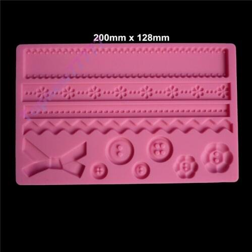 100% SGS Fondant Silicone Lace Mold Flower Edgings Model DIY Cake Tool 2137