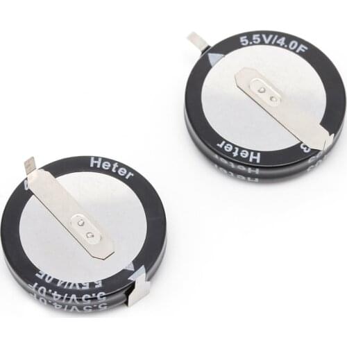 2 Pcs 4.0F 5.5 V Super Capacitor H-Type Button Smart Capacitance Universal