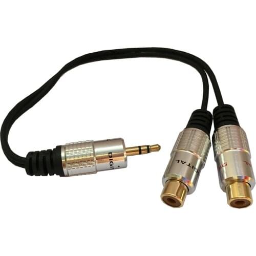 3.5mm Male to 2RCA Female Jack Stereo AUX Audio Cable Y Adapter for MP3 Tablet Computer Speaker 3.5 RCA Jack Short Cable 25CM