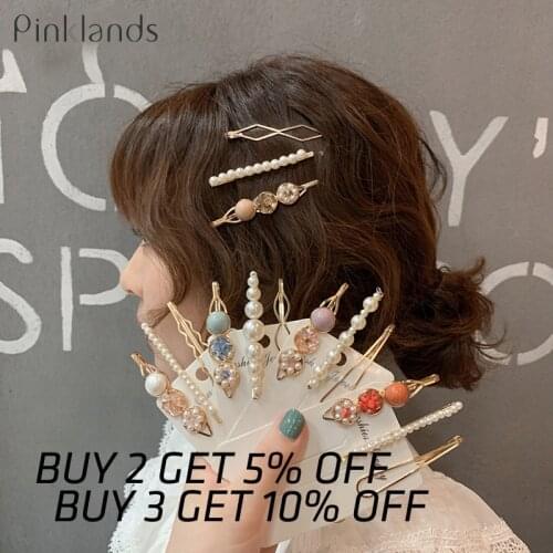 3PCS Girls Pearl Hair Clip Fashion Metal Hair Clips Barrette Stick Women Bobby Hair Pins Hair Styling Accessories for Wedding