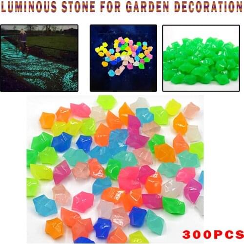 300pcs Glowing Stones Path Floor Luminiferous Decoration Pebbles Aquarium Fish Tank Garden Luminous Decor Mixed Color