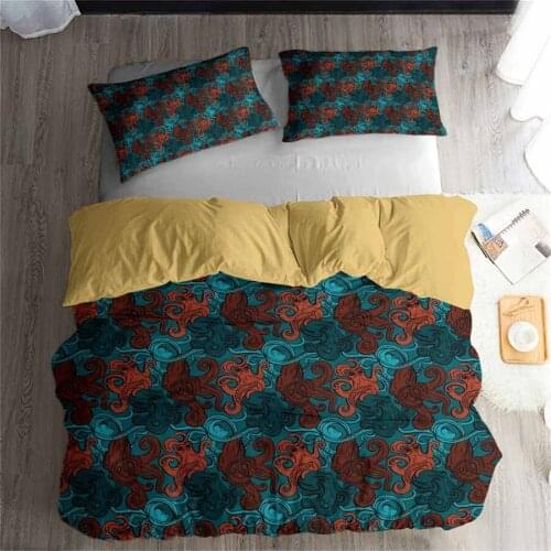 HELENGILI 3D Bedding Set Jellyfish Print Duvet Cover Set Lifelike Bedclothes with Pillowcase Bed Set Home Textiles #SM-09