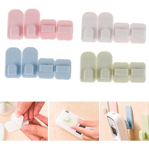 4pcs/set Remote Control Holder Adhesive Tape Hanger Wall Storage Sticky Hook Organization Set For TV Air Conditioner Controller