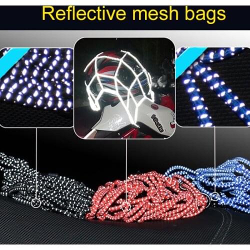 40*40cm Heavy-Duty Elastic Motorcycle Luggage Net Helmet Holder Mesh ATV Bike Cargo Bungee ---6 Adjustable Hooks Motorcycle Net