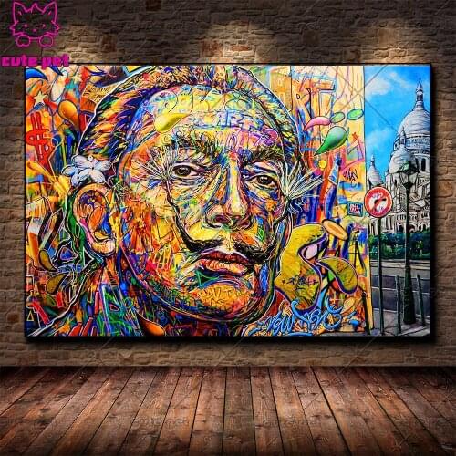 Abstract Salvador Dali Graffiti Art 5D DIY Diamond Painting cross stitch Full square Diamant Embroidery Handcraft mosaic Decor