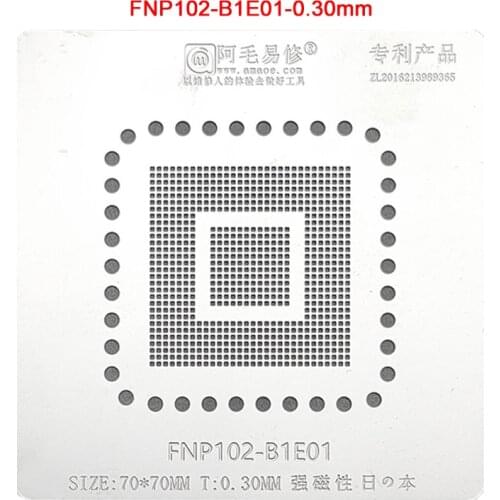Amaoe FNP102-B1E01 BGA Stencil LCD Screen Board IC Reballing Pins Solder Tin Plant Net Square Hole Heating Steel Mesh