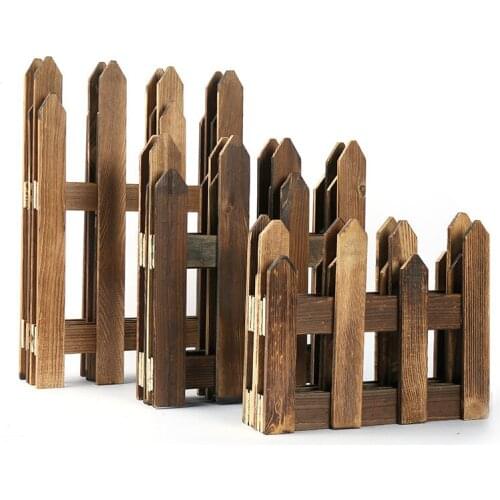 Anticorrosive Carbonized Wood Pile Fence Retractable Garden Fence Privacy Fence Adjustable Fence Lawn Edging Fence Panel