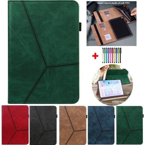 Caqa For Samsung Tab A A6 10.1 Case 2016 SM-T580 Tablet Wallet Flip Shell For Galaxy Tab A 10.1 2016 A6 Cover SM-T585 Funda +Pen