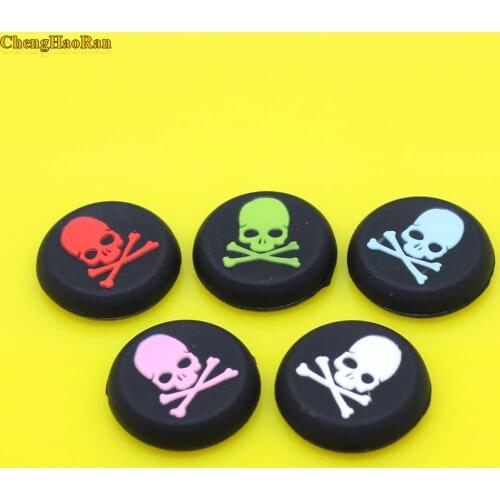 ChengHaoRan Brand 2Pcs Silicone Skull Analog Controller Controller Grip Caps For PS4 Xbox One 360 Game Player Accessories