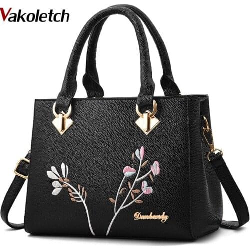 Flower women shoulder bags women pu leather tote bag ladies messenger Crossbody bags brands totes women handbag sac a main K79