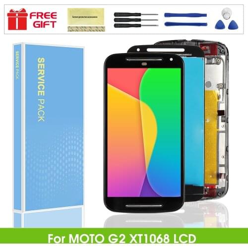For Motorola Moto G2 LCD Display With Touch Screen Digitizer Assembly With Frame For Motorola Moto G2 XT1063 XT1064 XT1068