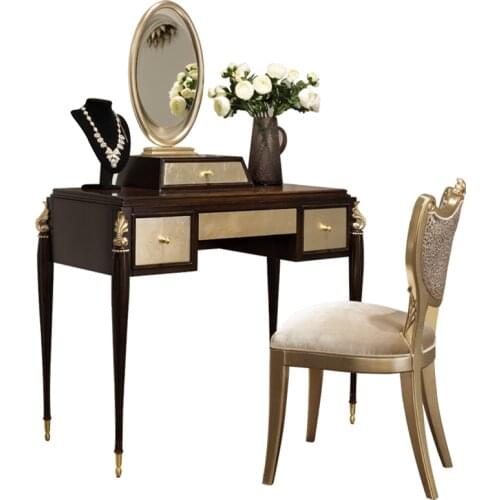 French neoclassical solid wood dresser simple bedroom storage makeup table makeup mirror combination furniture