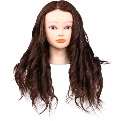 Real hair salon practice head model can be dyed and bleached curly hair cut mannequin head full real hair dummy head model doll
